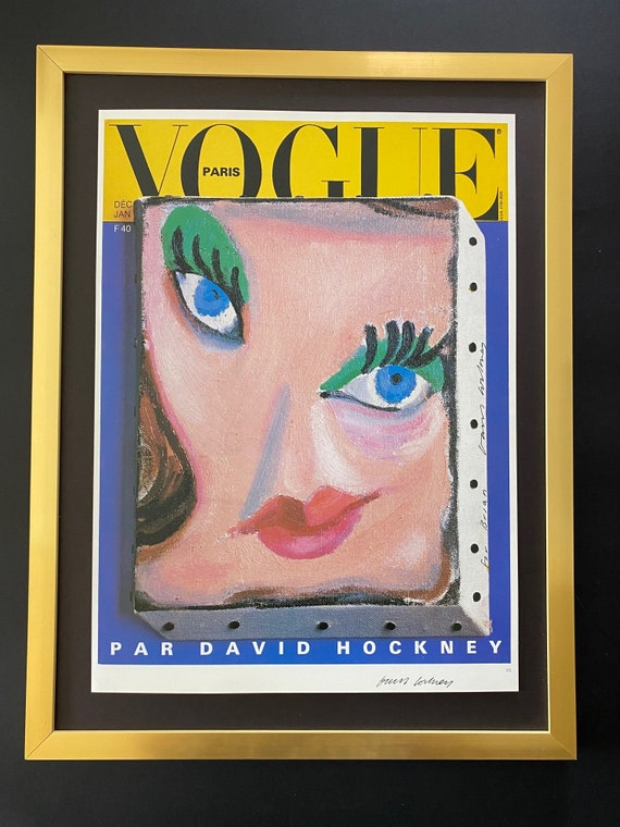 VOGUE PARIS PAR DAVID HOCKNEY 1988 日本版 David Hockney | Vintage 1987 Signed Poster Vogue Print | Mounted