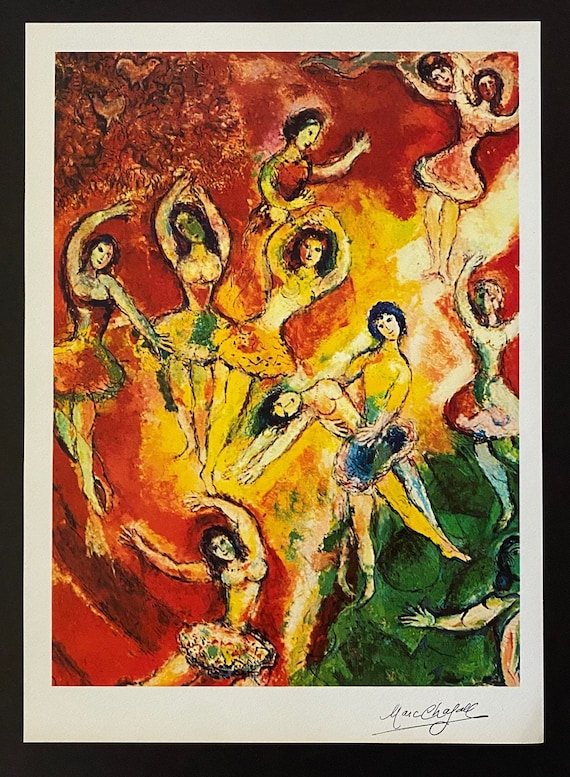 MARC CHAGALL Original 1971 Print From Chagall at the Met + Printed