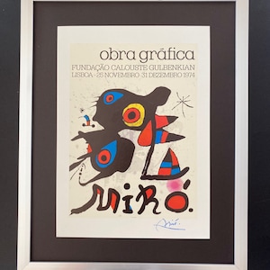 Joan Miro | Vintage 1970&#39;s Print Signed | Mounted and Framed | Buy it Now!