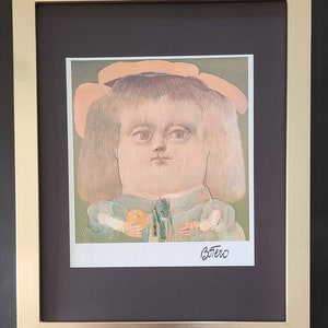 Fernando Botero | Awesome Signed Vintage Print from Colombia | New Golden Frame