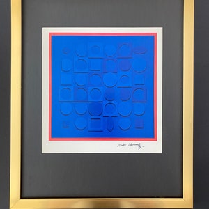 VICTOR VASARELY + 1970 Signed Abstract Geometric Print + New Frame + Buy it now !
