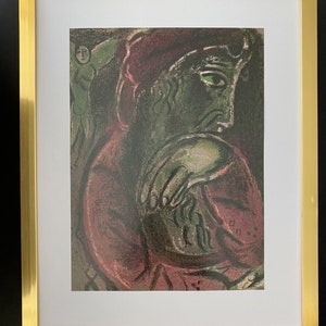MARC CHAGALL 1975 Print from The Bible Old Testament Printed in Paris + Framed