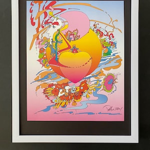 Peter Max +  Beautiful Signed Print + Brand New White Frame + Buy it Now !