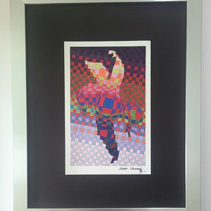 VICTOR VASARELY + 1970 Signed Abstract Geometric Print + New Frame + Buy it now !