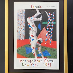 David Hockney | Vintage 1987 Signed Poster Metropolitan Opera NY Print | Mounted and Framed