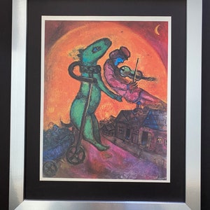 MARC CHAGALL Original 1973 Plate Signed Print + Wood Framed + Beautiful + Buy it Now!!
