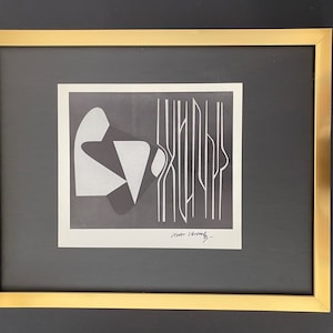 VICTOR VASARELY + 1970 Signed Abstract Geometric Print + New Frame + Buy it now !