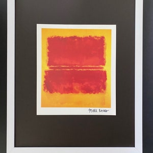 Mark ROTHKO + 1970 Signed Print &quot; ABSTRACT &quot; Framed in a New 11x14 in. + MINIMALIST + Buy it Now !