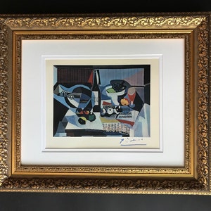 Pablo Picasso 1948 signed print matted to be framed at home 11x14