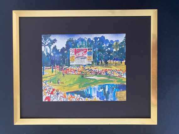 Leroy Neiman Awesome Vintage Print the Masters 15th Hole GOLF