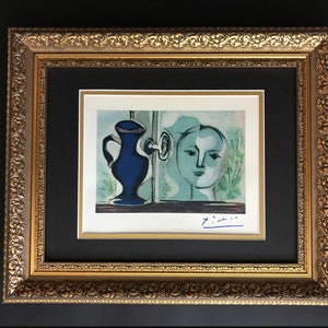 Pablo Picasso 1948 signed print matted to be framed at home 11x14