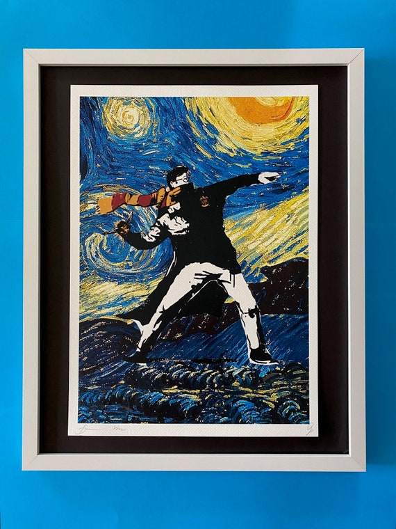 DEATH NYC Hand Signed Street Art Print Framed Large 16x20 in With