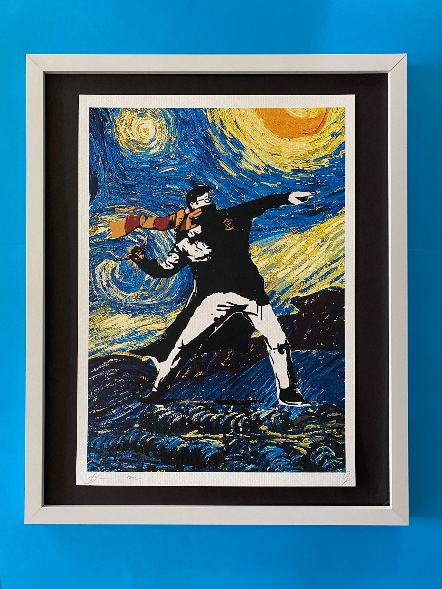 DEATH NYC Hand Signed Street Art Print Framed Large 16x20 in With