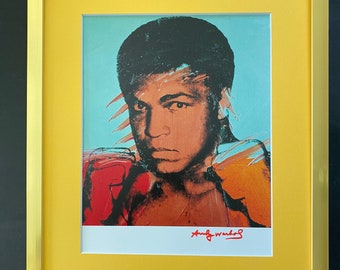 Andy Warhol + 1984 Firmado Muhammad Ali Imprimir Mate y Enmarcado + Comprarlo Ahora !