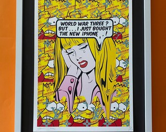 Death NYC Original Bart Simpson Blue Limited Edition Art Print