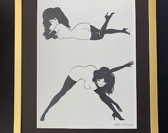 LeRoy Neiman &quot; FEMLIN PLAYBOY &quot; Signed Print Framed in a New 16x12