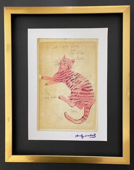 Andy Warhol | Vintage 1984 Cat Sam Print Signed | Mounted and