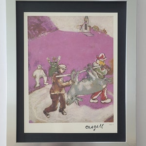 MARC CHAGALL Original 1975 Signed Print + Framed + Beautiful + Buy it Now!!