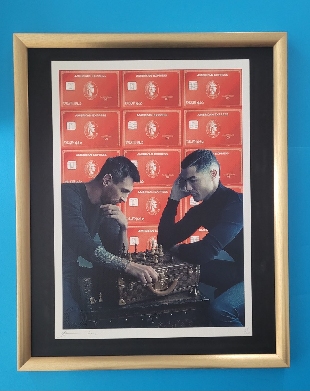 DEATH NYC Hand Signed Street Art Print Large Framed 16x20in With