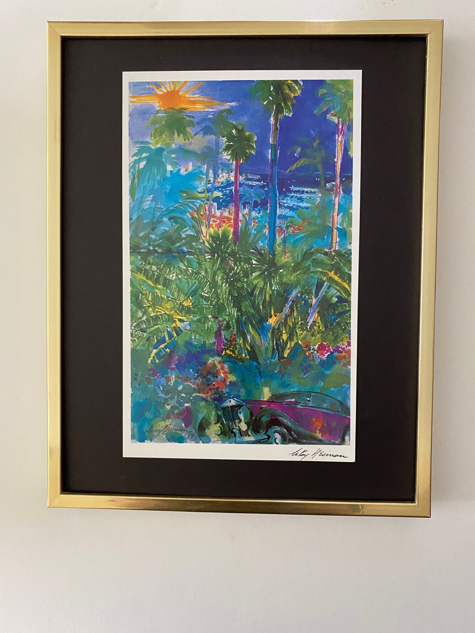 Estampe Signée LeRoy Neiman - Paris France - Style Pop Art, Encadrée 16x12 Pouces
