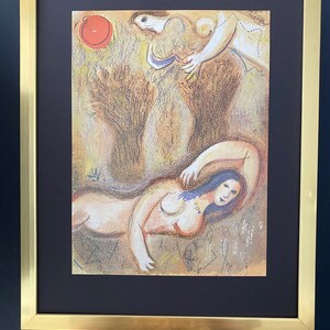 MARC CHAGALL 1975 Print from The Bible Old Testament Printed in Paris + Framed