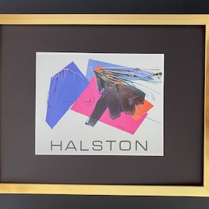 Andy Warhol + 1980&#39;s Signed Halston Print with New Frame