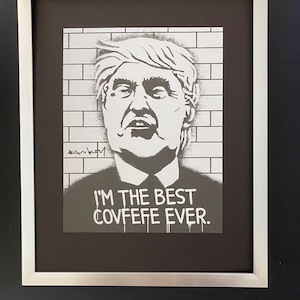 BANKSY Awesome Donald Trump Signed Print Mounted with New Frame Buy it Now !