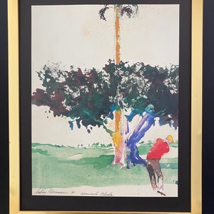 Leroy Neiman + Toller Vintage Print &quot;SEMINOLE GOLF&quot; gerahmt in einem neuen 21x14 in. + Signiert + Jetzt kaufen !