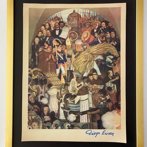 Diego Rivera Original 1946 + Mexican Master Vintage Signed Print + Mexico