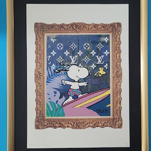 DEATH NYC Hand Signed Street Art Print Large Framed 16x20in With