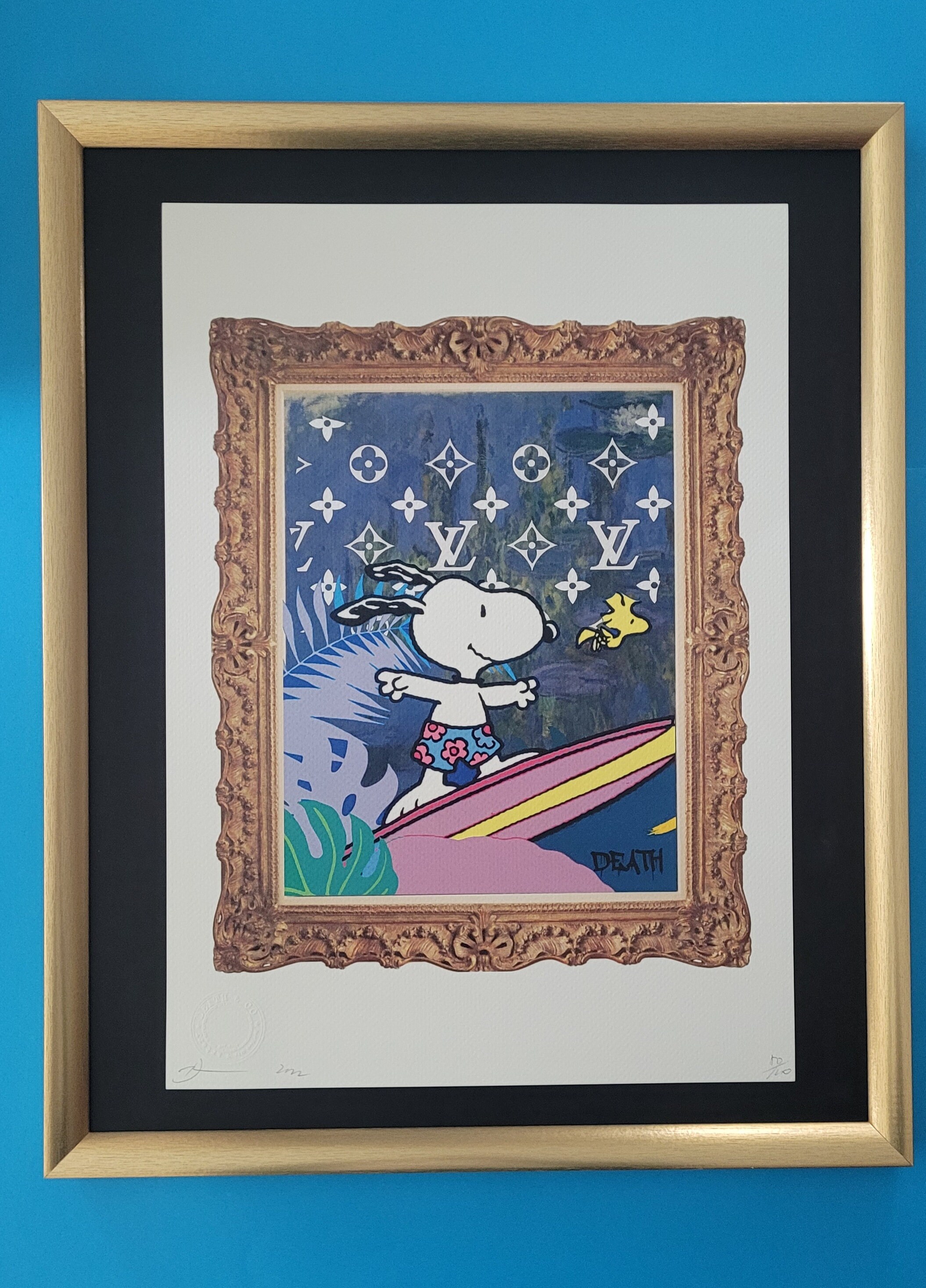 🔥 Death NYC Large Framed 16x20in Art Graffiti COA SNOOPY