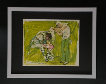 Leroy Neiman / Joe Namath 1970's Pop Art Print Signed / Mounted and Framed / Buy it Now!!