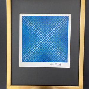 VICTOR VASARELY + 1970 Signed Abstract Geometric Print + New Frame + Buy it now !