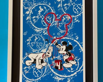 DEATH NYC Hand Signed Street Art Print Framed Large 16x20 in With
