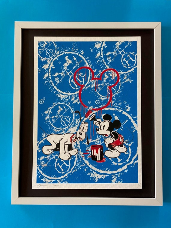DEATH NYC Hand Signed Street Art Print Framed Large 16x20 in With