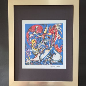 Jackson Pollock | Vintage Signed Print | Framed Offset Lithograph | New Frame