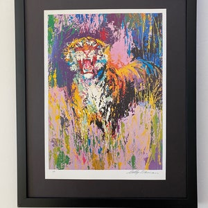 Leroy Neiman + Druck &quot; Tiger &quot; gerahmt + signiert + Jetzt kaufen !