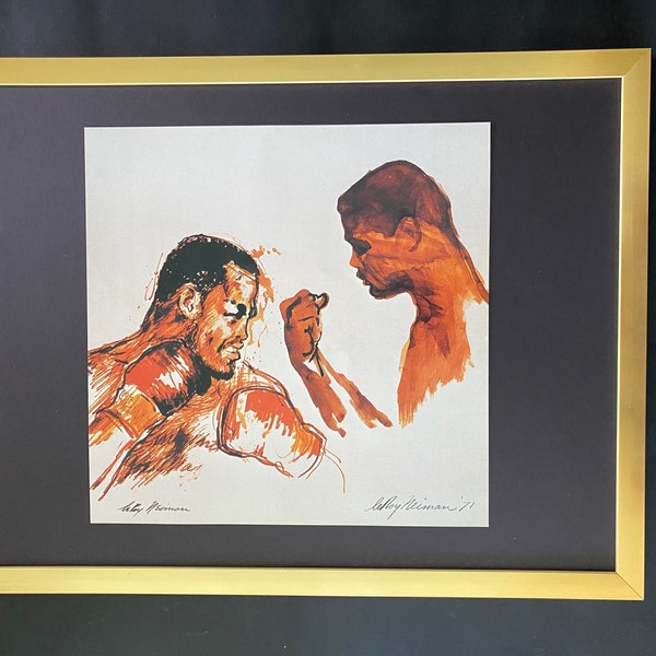 Leroy Neiman + Print " Ali vs. Frazier " Ingelijst + Gesigneerd + Koop het nu!