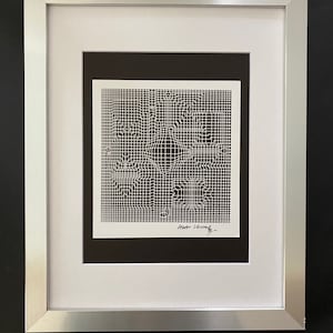Victor Vasarely + Beautiful Signed Print + Brand New Silver Frame + Buy it Now !