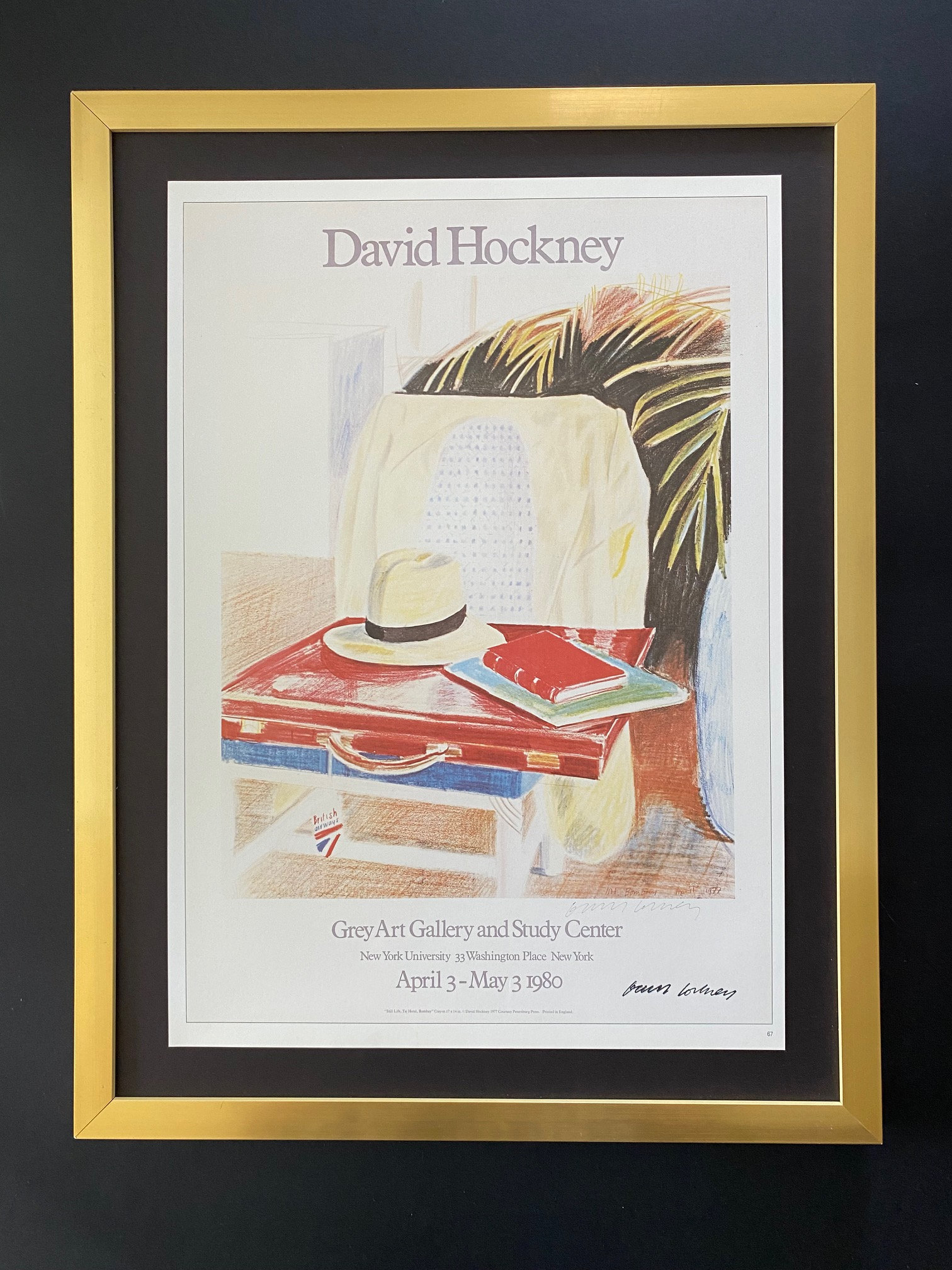 David Hockney | Vintage 1987 Signed Poster Print | Mounted and
