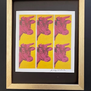 Andy Warhol | Vintage 1984 Cows Print Signed |Mounted and Framed | Buy it Now!