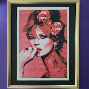 DEATH NYC Hand Signed Street Art Print Large Framed 16x20in with COA + Kate Moss Tatoo Graffiti X/100