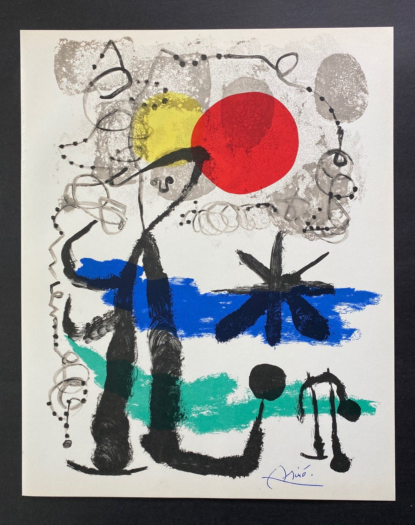 Joan Miro、PERSONNAGE、海外版超希少レゾネ、新品額付 Joan Miro + 1958 Beautiful Signed Print + Buy Now!! - Etsy