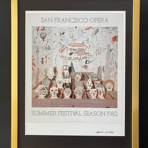 David Hockney | Vintage 1987 Signed Poster Print | Mounted and Framed