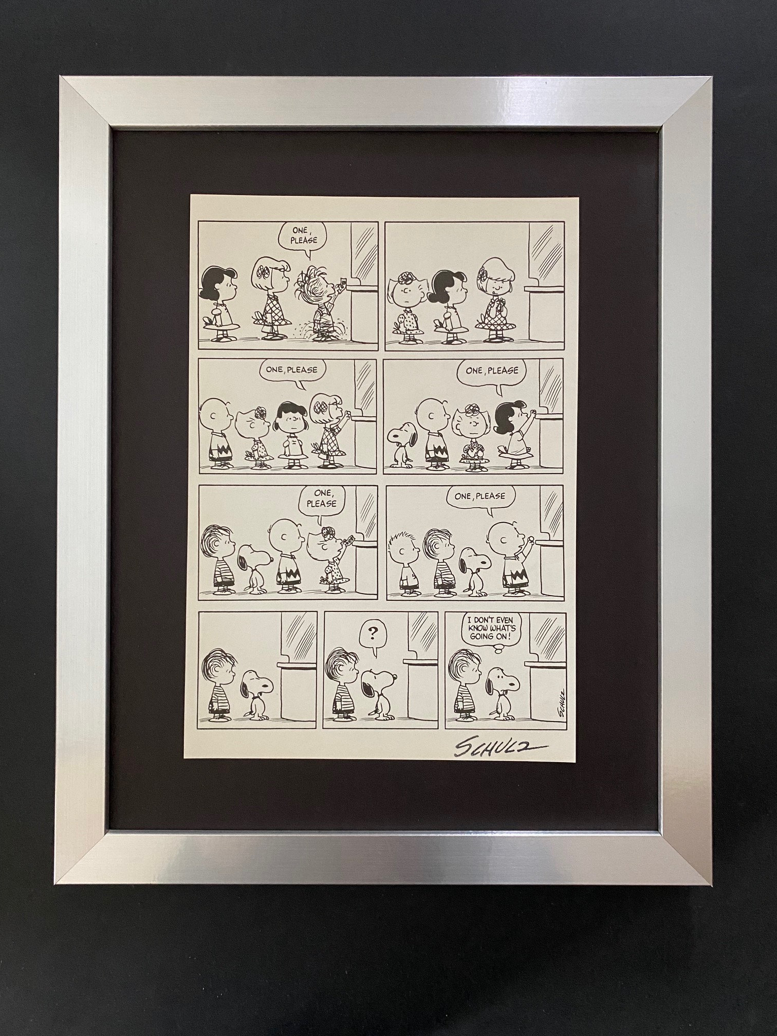 チャールズ・シュルツ + サイン入りヴィンテージ 1968 ピーナッツ
