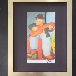Fernando Botero | Awesome Signed Vintage Print from Colombia | New Golden Frame