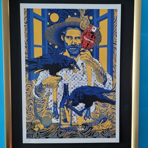 DEATH NYC Original Hand Signed Street Art Print Large Framed 16x20in with COA + Graffiti / Pop Art Ltd. Edition X/100