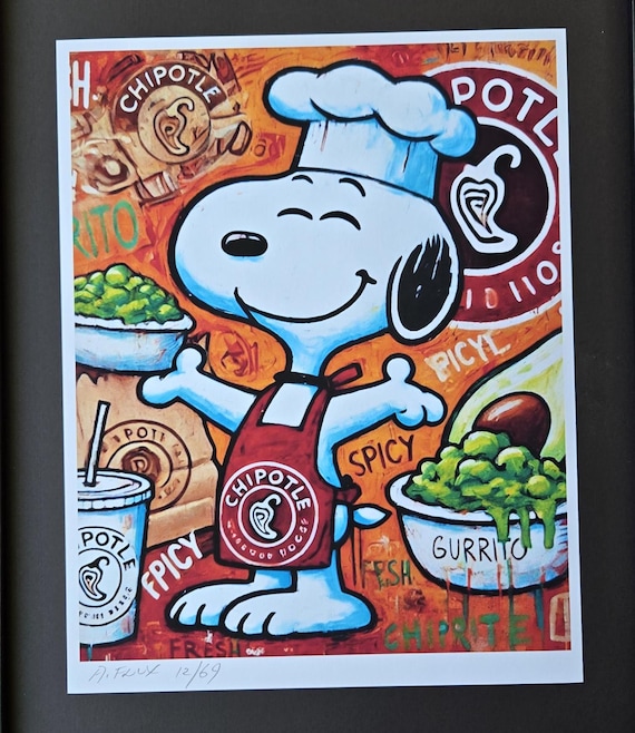 AIDAN FLUX | Hand Signed Print Framed Edition (69) COA Snoopy