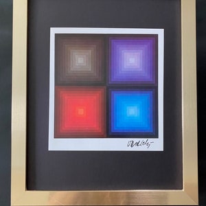 VICTOR VASARELY + 1970&#39;s Signed Abstract Geometric Print + New Frame. + Buy it now !