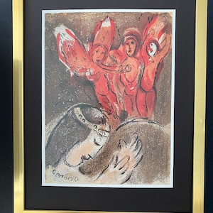 MARC CHAGALL 1975 Print from The Bible Old Testament Printed in Paris + Framed